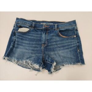 Old Navy Boyfriend Denim Shorts Distressed Raw Hem Blue Women's‎ Size 12